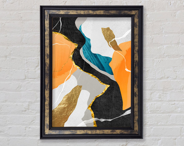 Walnut  Blue And Orange Framed Print