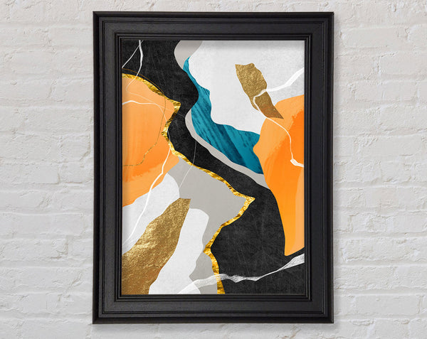 Black  Blue And Orange Framed Print