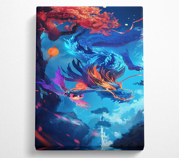  A Canvas Print of Azure Dragon'S Flight Canvas Print