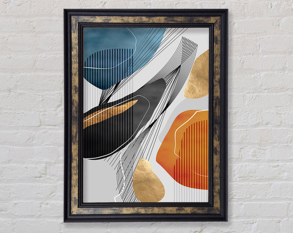 Walnut  Orange And Blue Framed Print