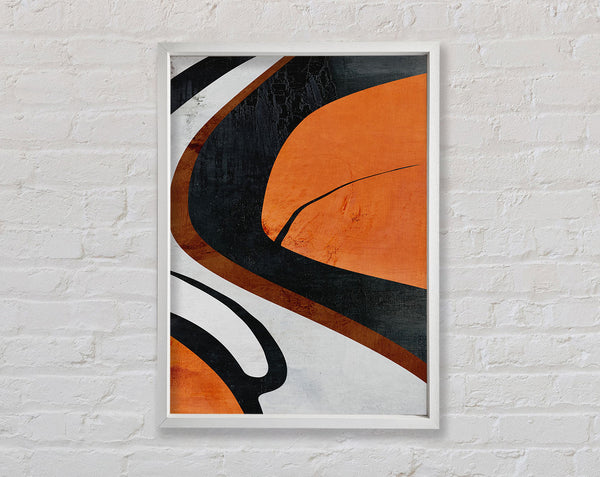 White  Orange And White Swirls Framed Print