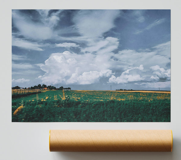 Blue Sky Cumulus Fields Print
