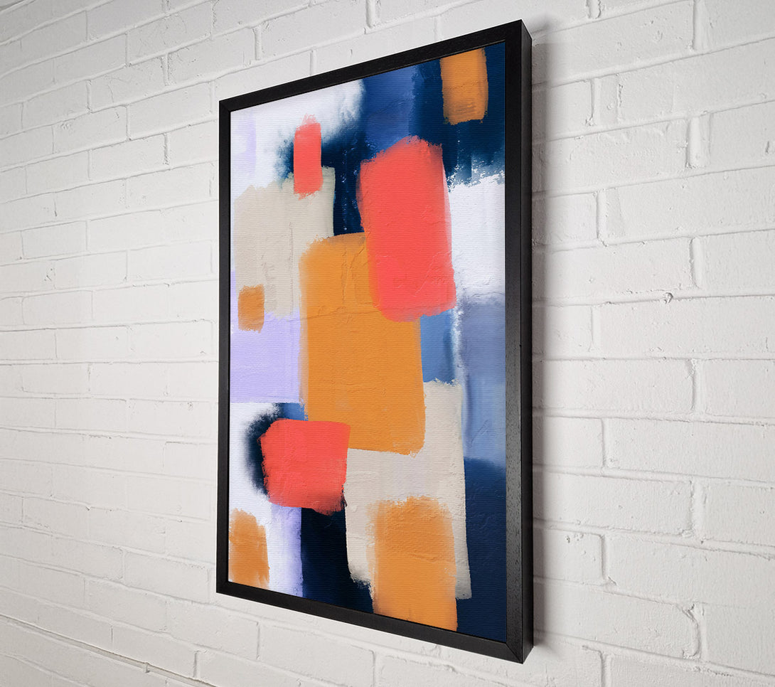  A Canvas Print of Coral Abstract Blocks Canvas Wall Art