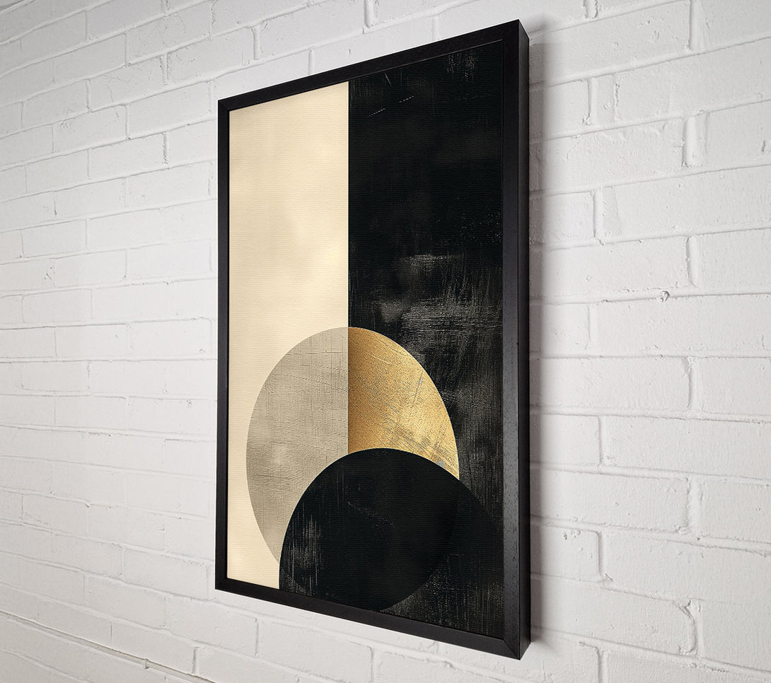  A Canvas Print of Golden Eclipse Shapes Canvas Print