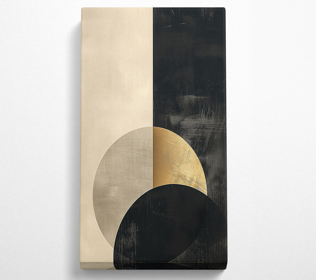  A Canvas Print of Golden Eclipse Shapes Canvas Print