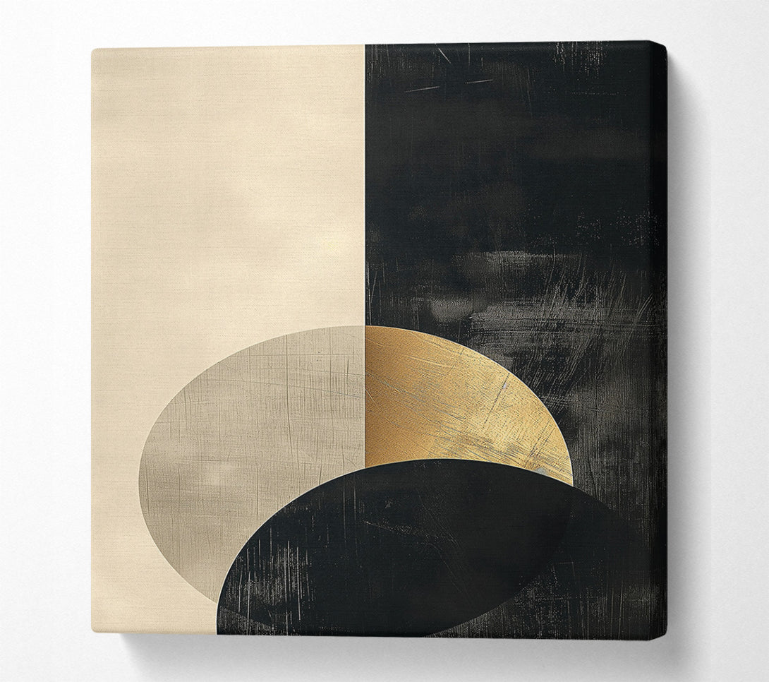  A Canvas Print of Golden Eclipse Shapes Canvas Print