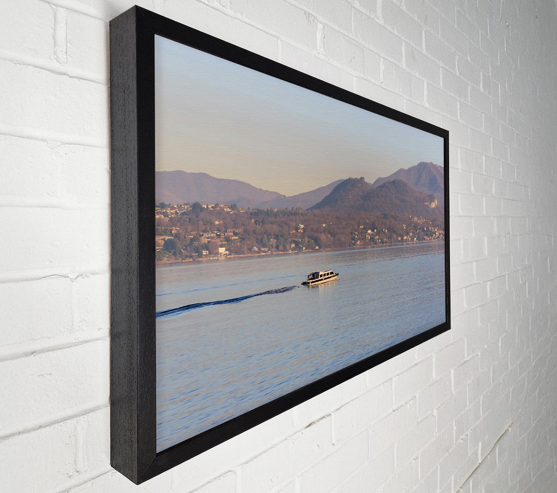  A Canvas Print of Blue Boat On Still Water Canvas Art