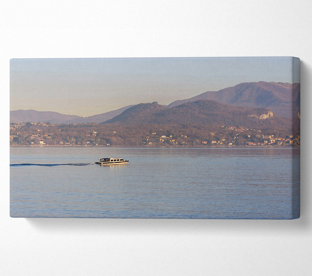  A Canvas Print of Blue Boat On Still Water Canvas Art