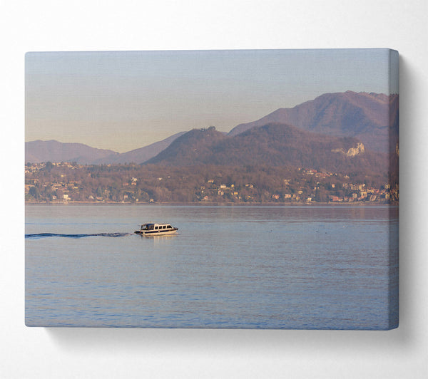  A Canvas Print of Blue Boat On Still Water Canvas Art