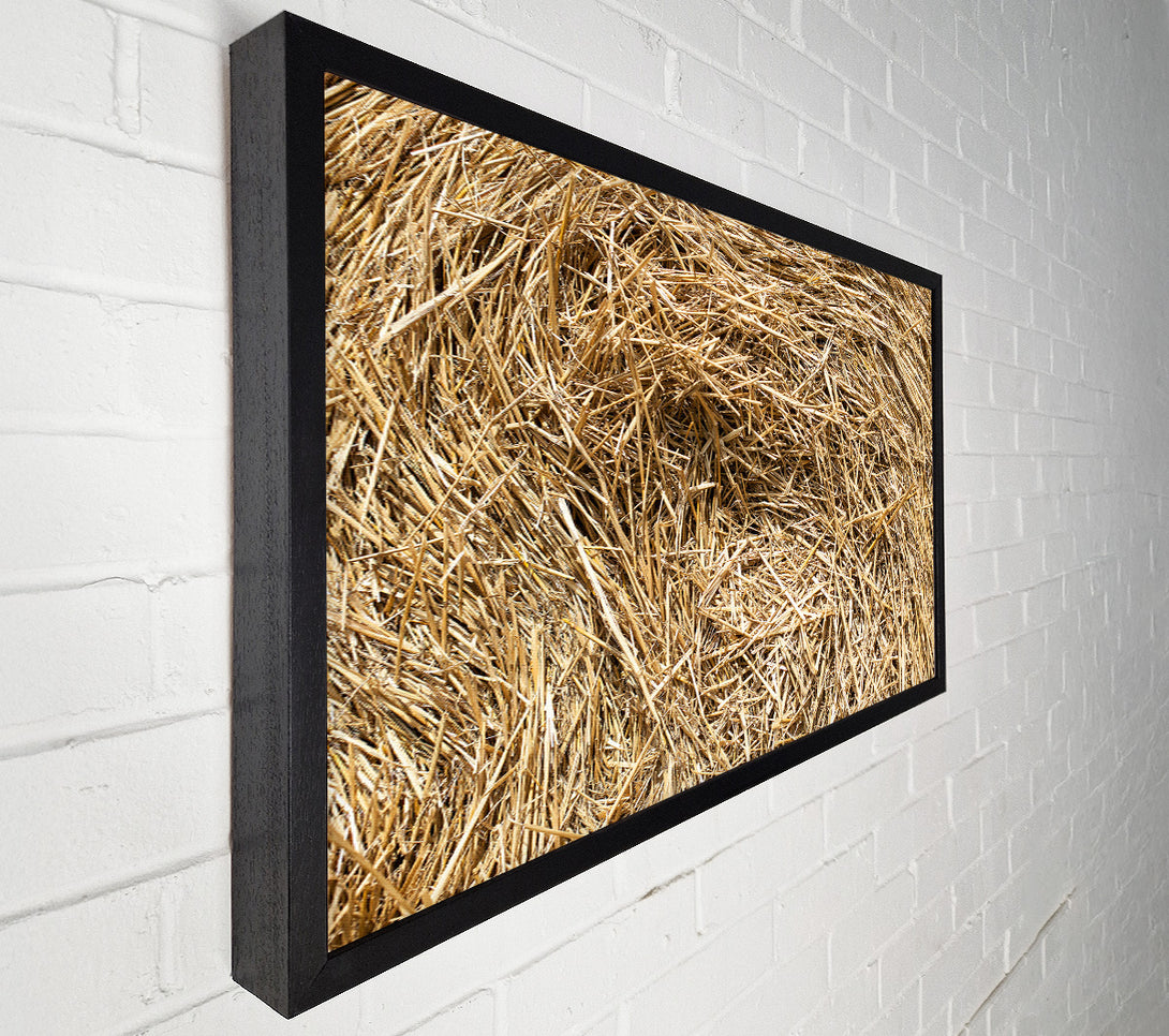  A Canvas Print of Golden Hay Bale Texture Canvas Print