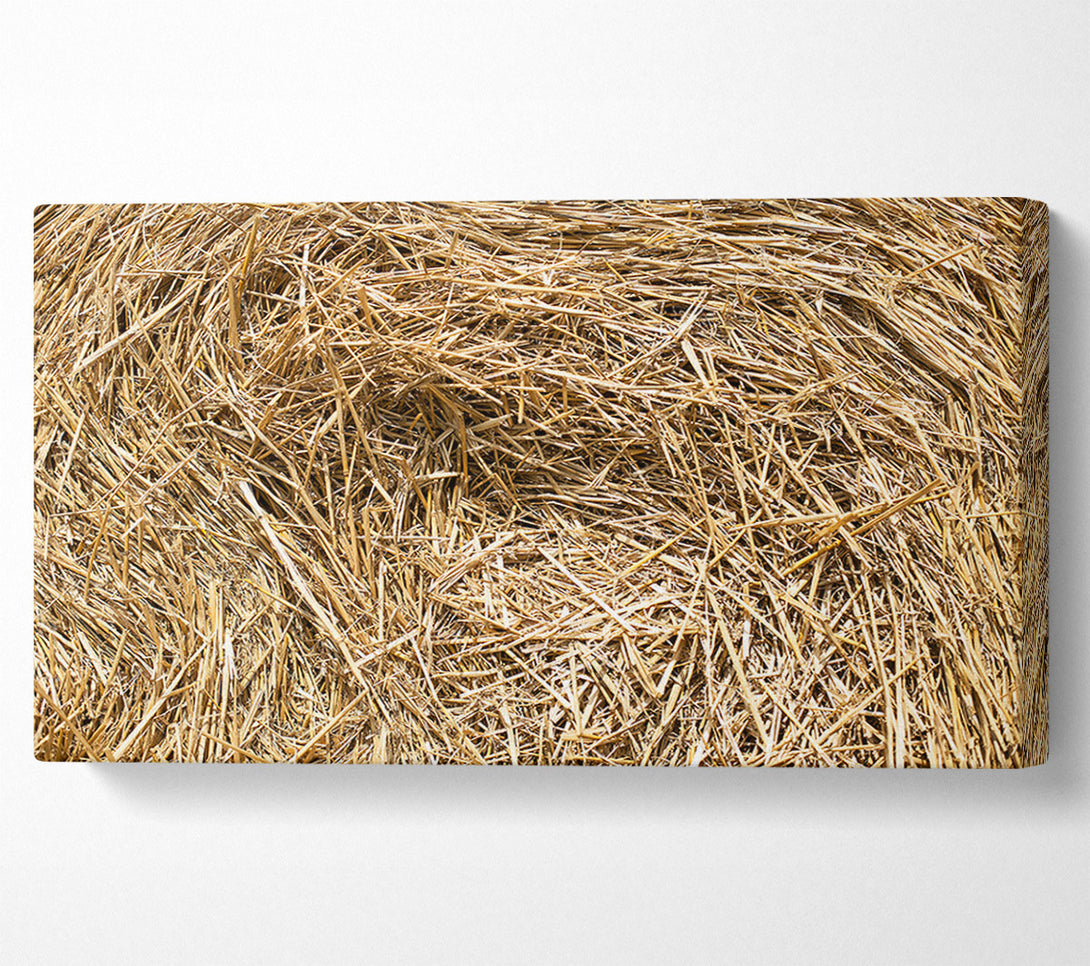  A Canvas Print of Golden Hay Bale Texture Canvas Print