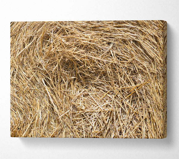  A Canvas Print of Golden Hay Bale Texture Canvas Print