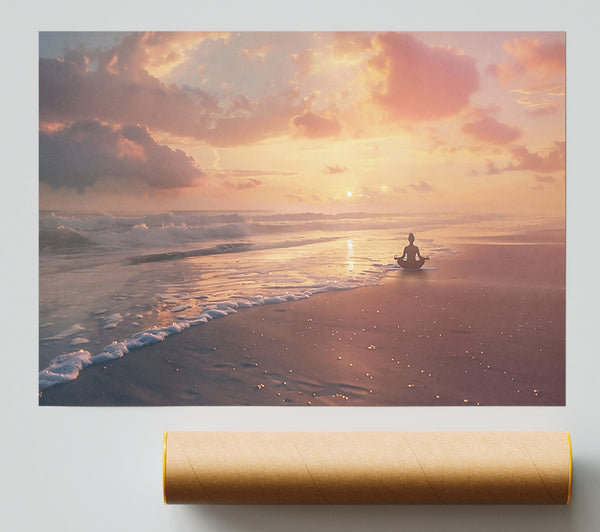 Golden Sunset Meditation Poster