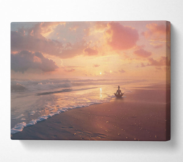  A Canvas Print of Golden Sunset Meditation Canvas Print