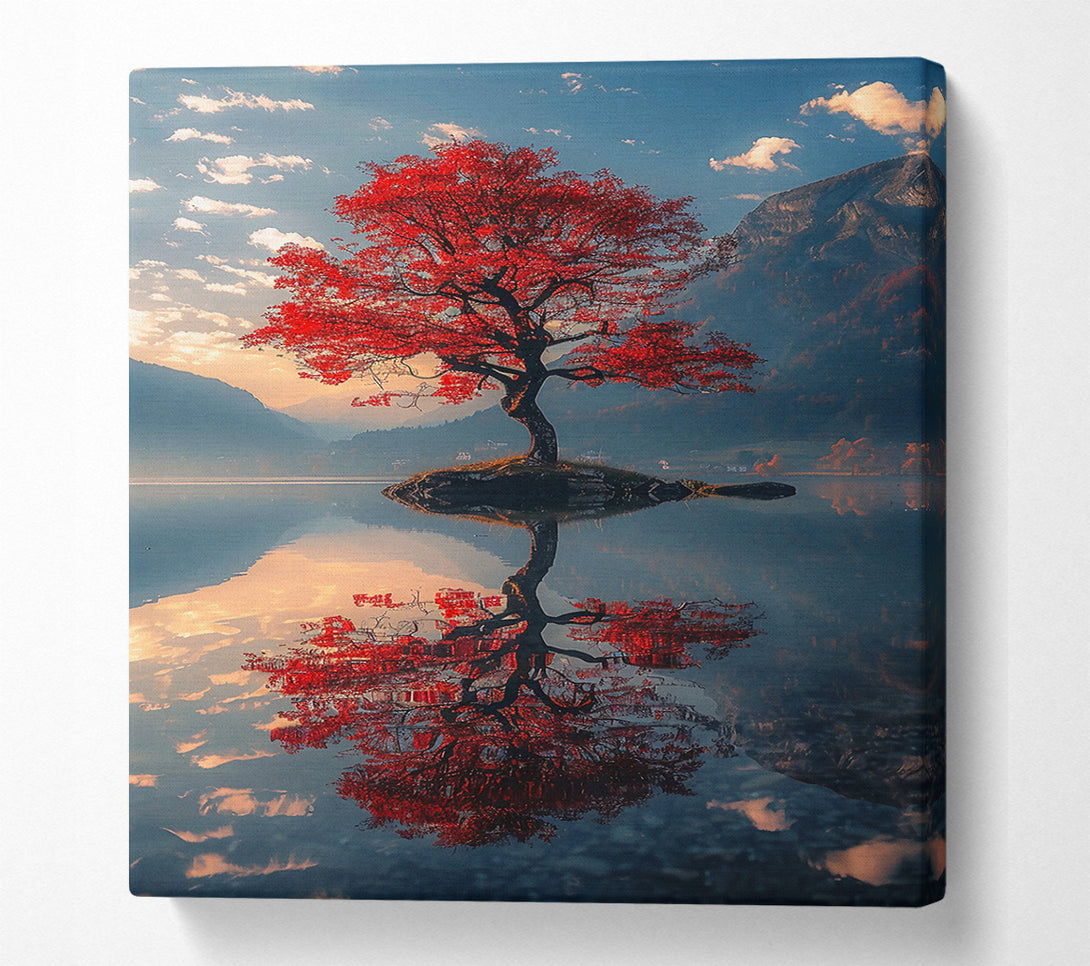  A Canvas Print of Crimson Reflections In Water Canvas Art