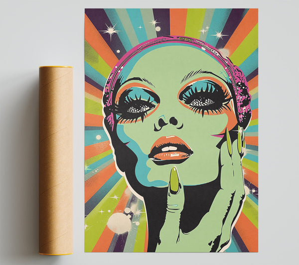 Green Retro Glamour Giclee Print