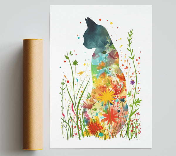 Yellow Feline Bloom Print
