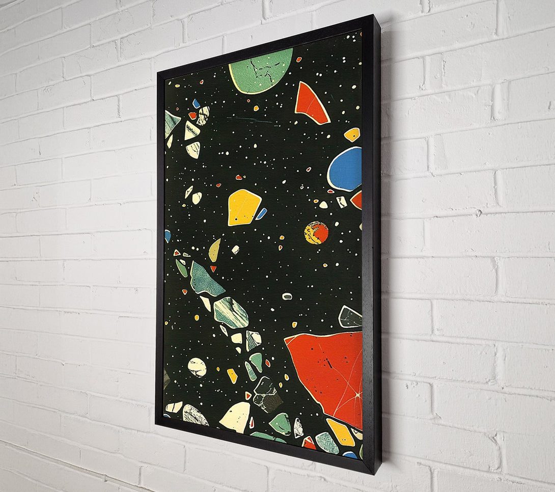  A Canvas Print of Black And Turquoise Terrazzo Canvas Print