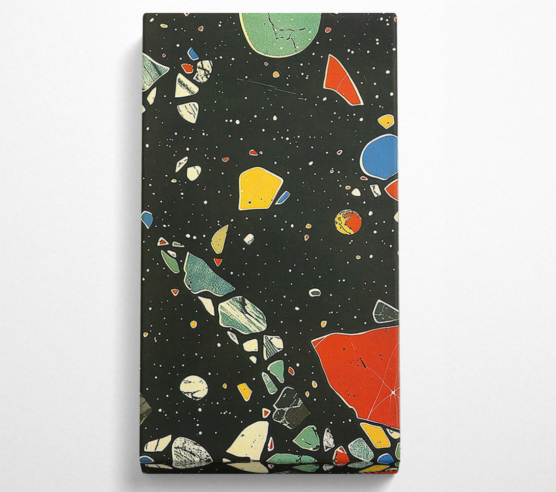  A Canvas Print of Black And Turquoise Terrazzo Canvas Print