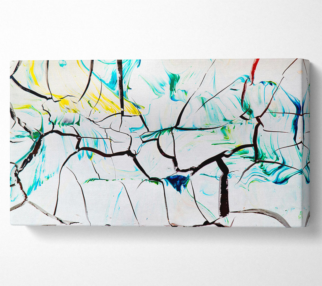  A Canvas Print of Black Lines In Teal Water Canvas Print