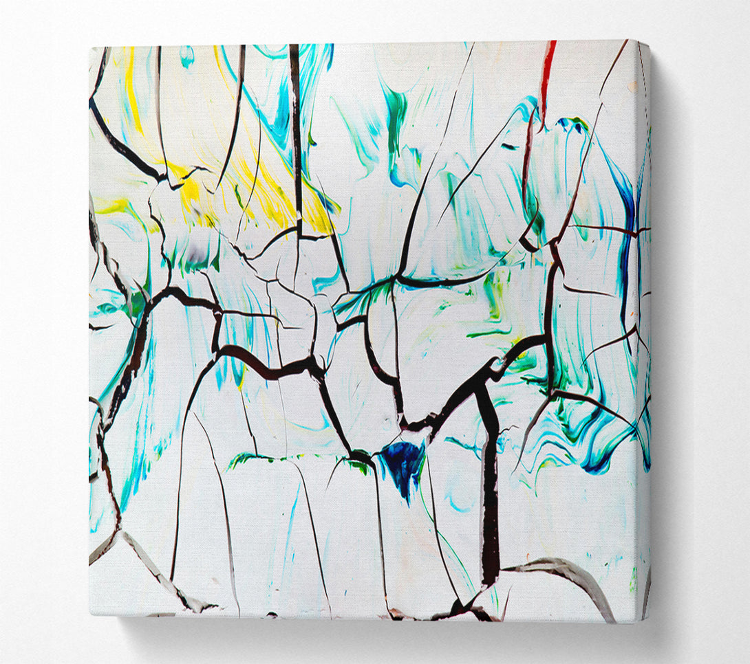  A Canvas Print of Black Lines In Teal Water Canvas Print