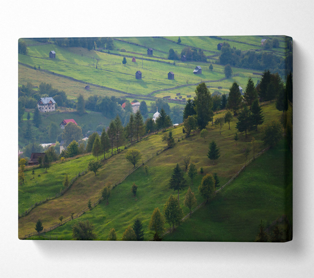  A Canvas Print of Green Rolling Hills Canvas Wall Art