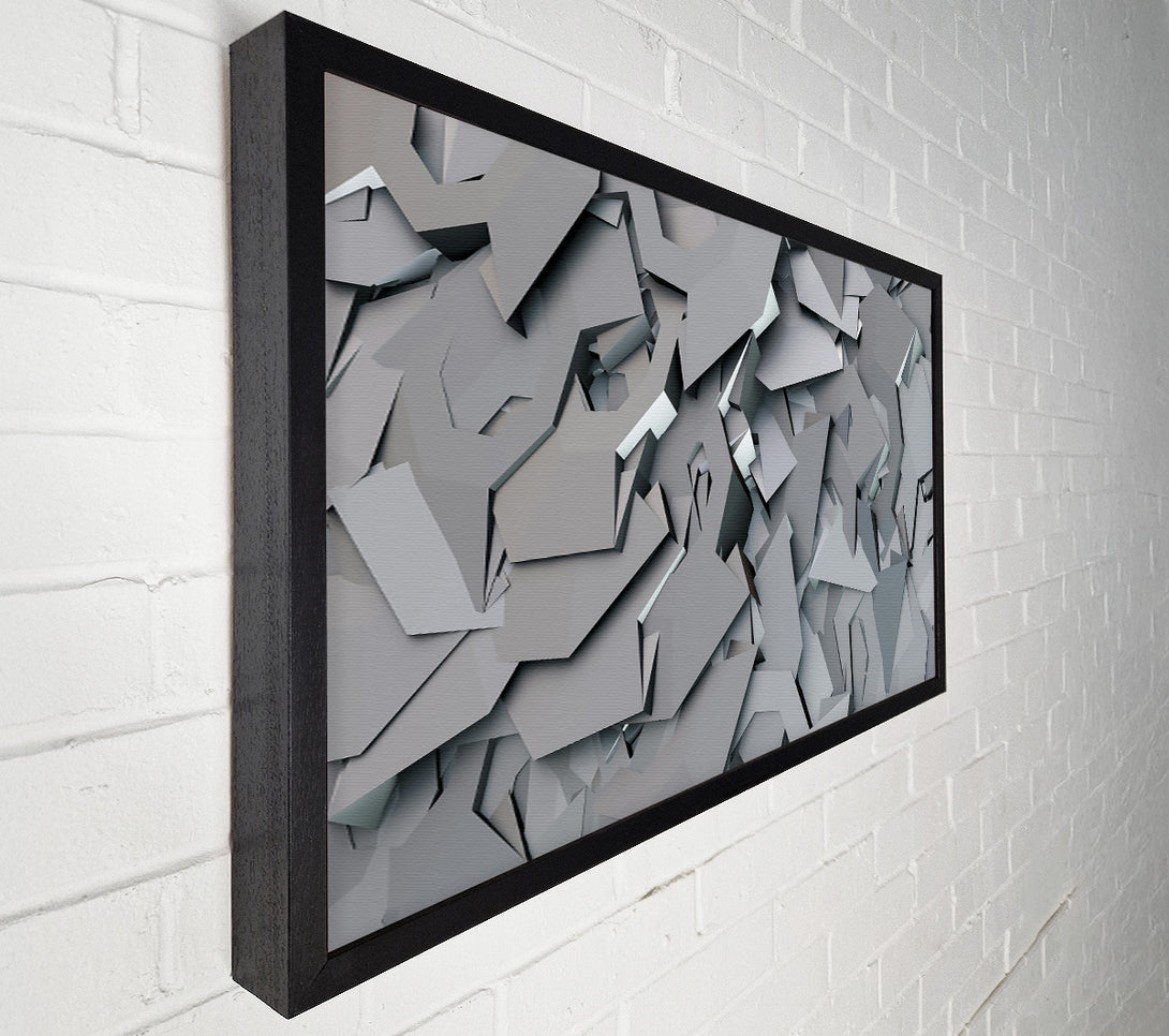  A Canvas Print of Silver Geometric Chaos Canvas Wall Art