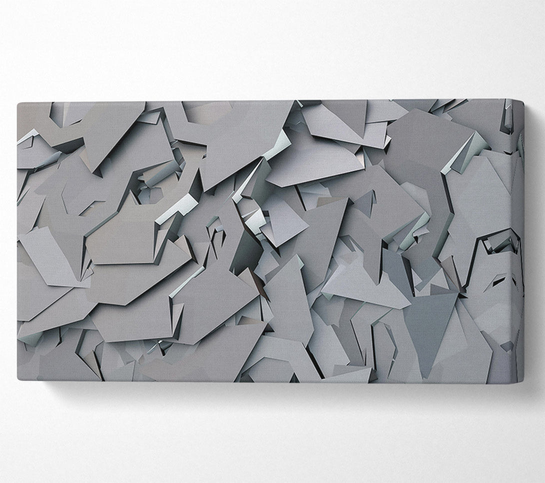  A Canvas Print of Silver Geometric Chaos Canvas Wall Art