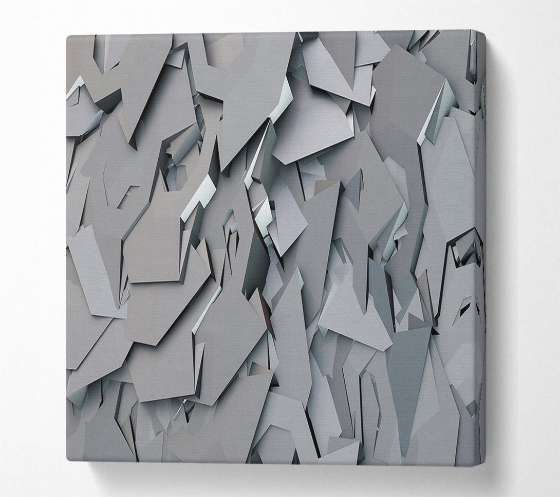  A Canvas Print of Silver Geometric Chaos Canvas Wall Art