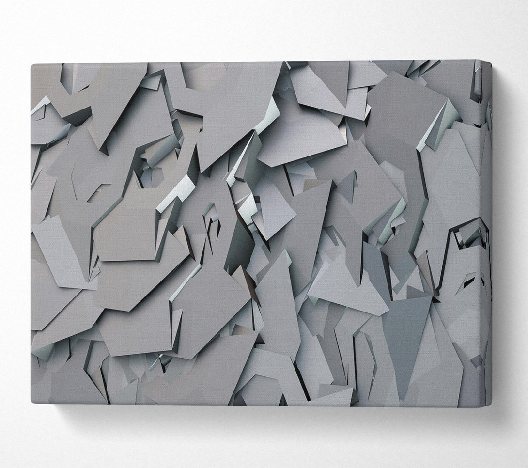  A Canvas Print of Silver Geometric Chaos Canvas Wall Art