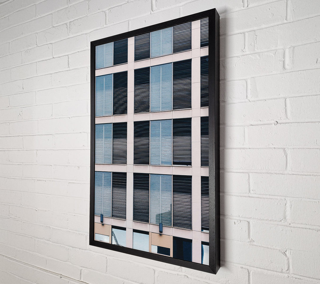  A Canvas Print of Blue Blinds Facade Canvas Art