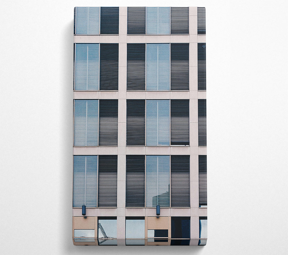  A Canvas Print of Blue Blinds Facade Canvas Art