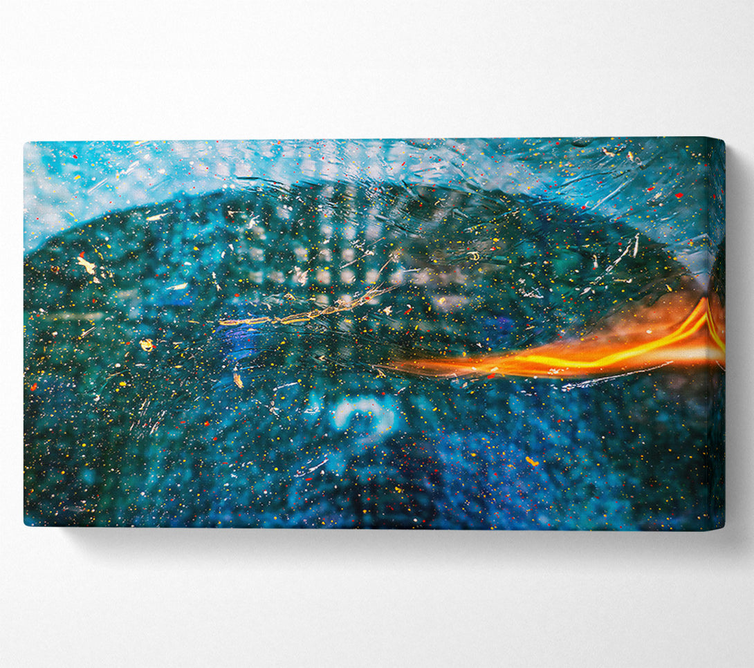  A Canvas Print of Teal Cosmic Fire Canvas Wall Art