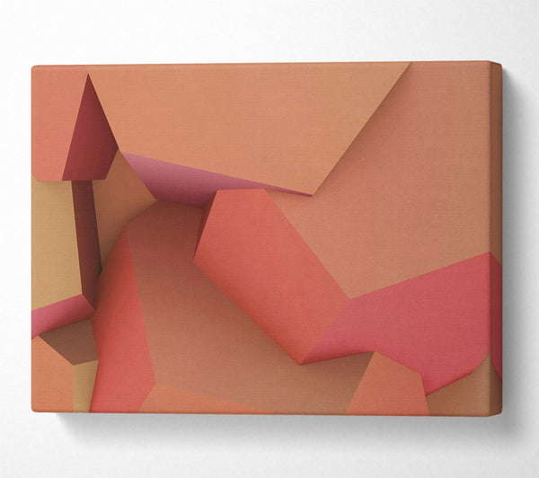  A Canvas Print of Coral Geometric Forms Canvas Print