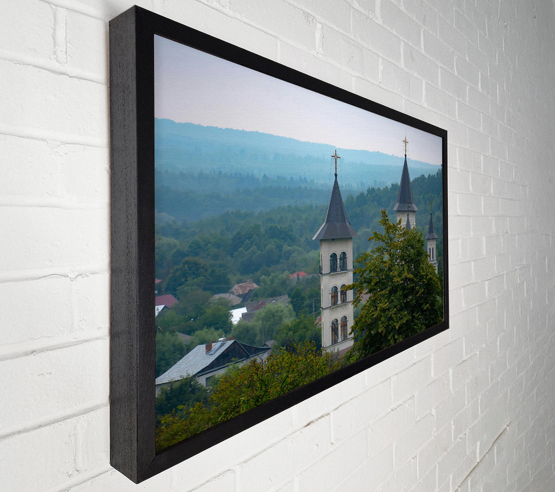  A Canvas Print of Blue Haze Steeples Canvas Print