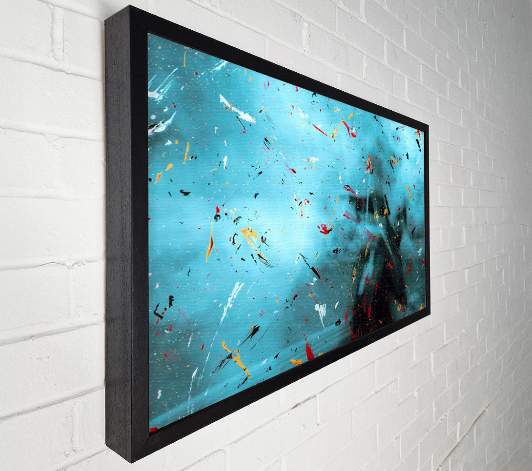  A Canvas Print of Teal Flecks Of Color Canvas Wall Art