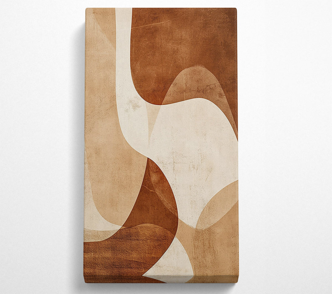  A Canvas Print of Rustic Brown Abstract Shapes Canvas Art