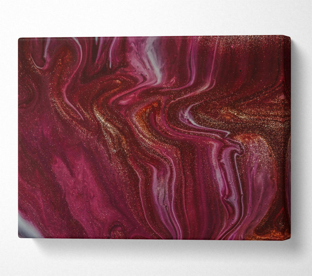  A Canvas Print of Crimson Swirls And Gold Canvas Print