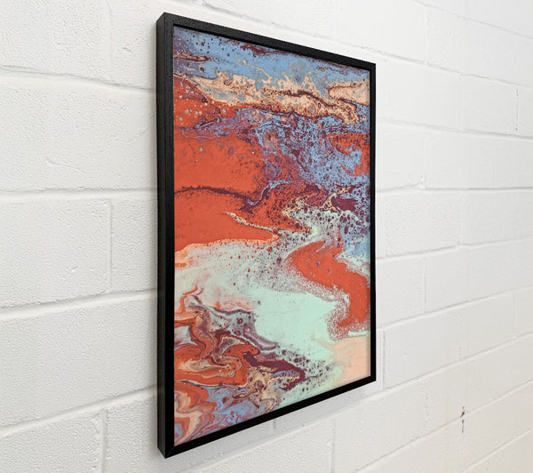 Coral And Blue Swirl