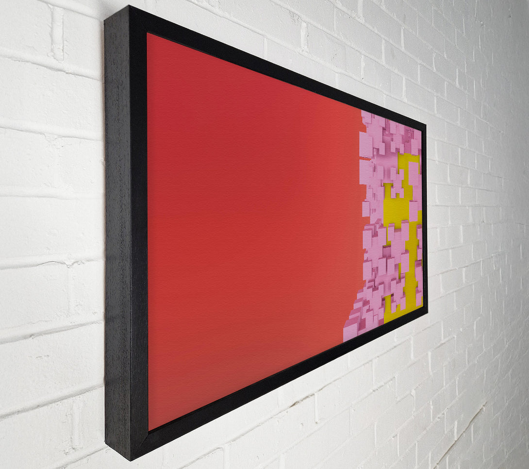  A Canvas Print of Crimson Block Structure Canvas Wall Art