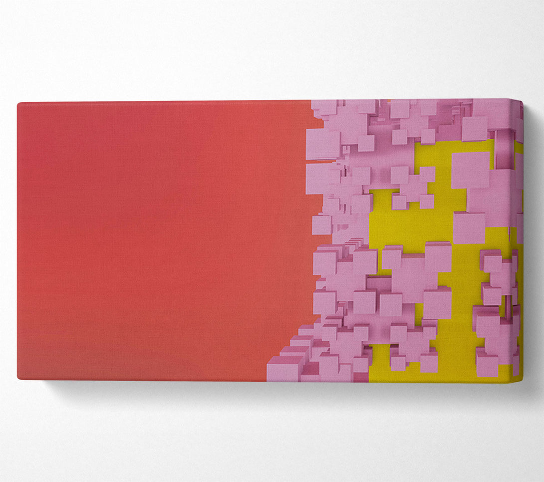  A Canvas Print of Crimson Block Structure Canvas Wall Art