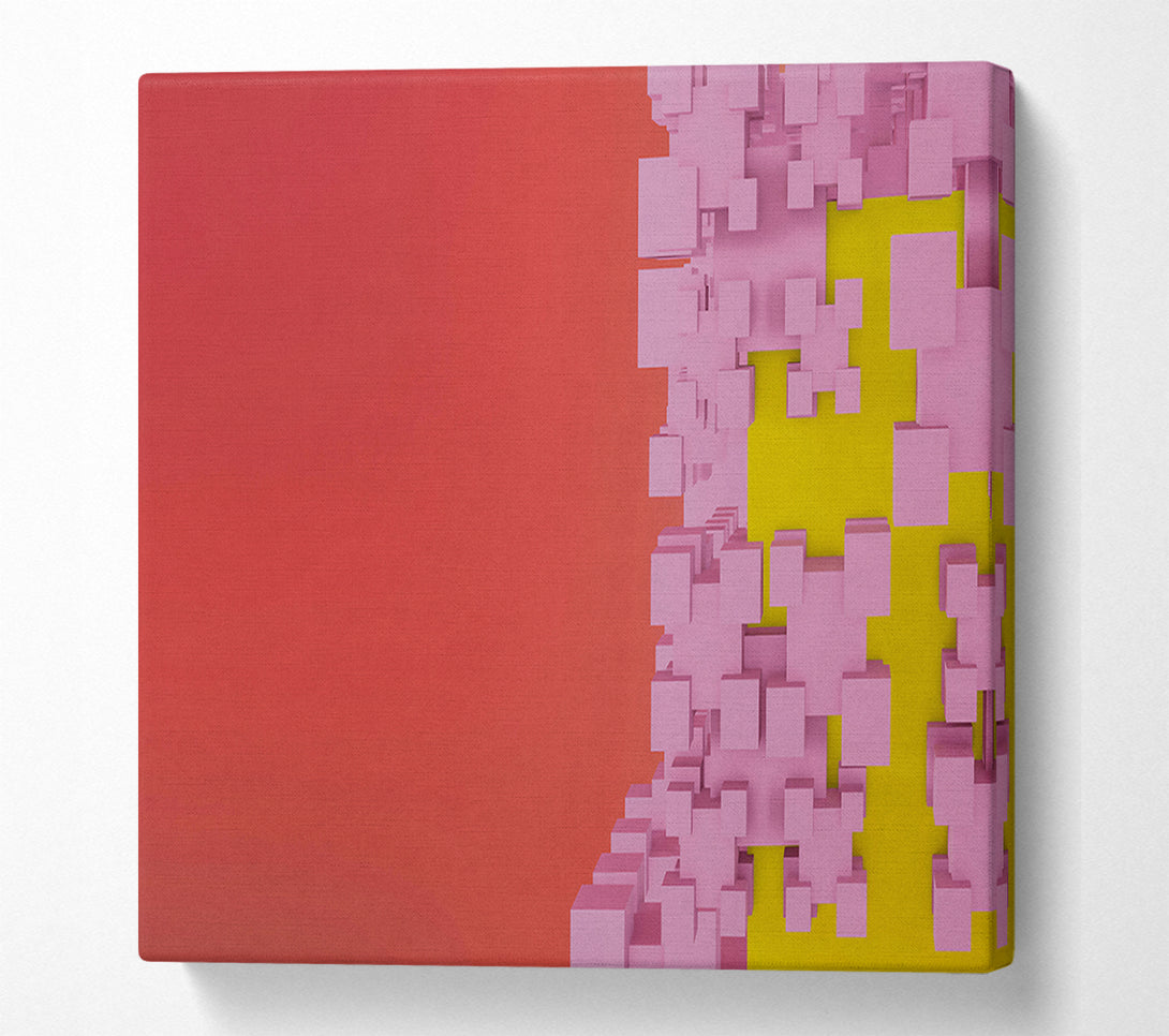  A Canvas Print of Crimson Block Structure Canvas Wall Art