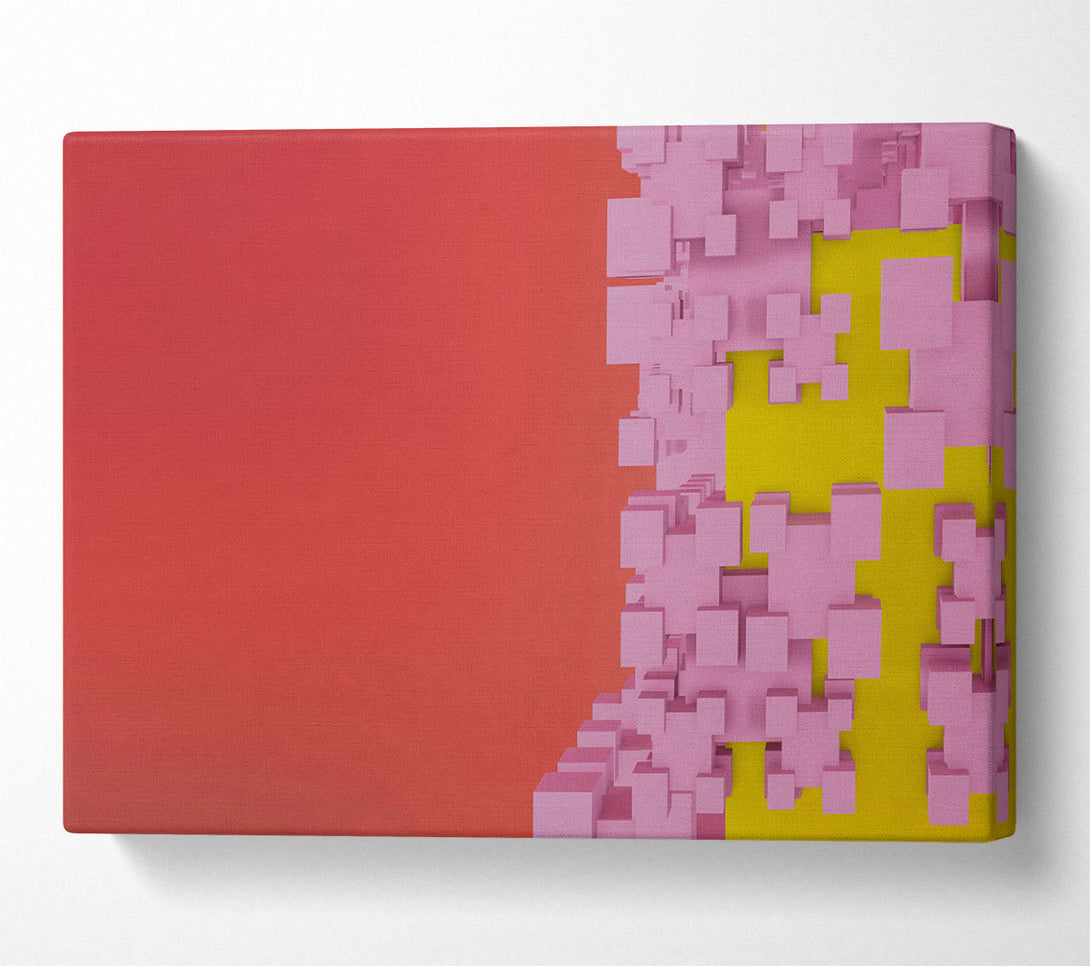  A Canvas Print of Crimson Block Structure Canvas Wall Art