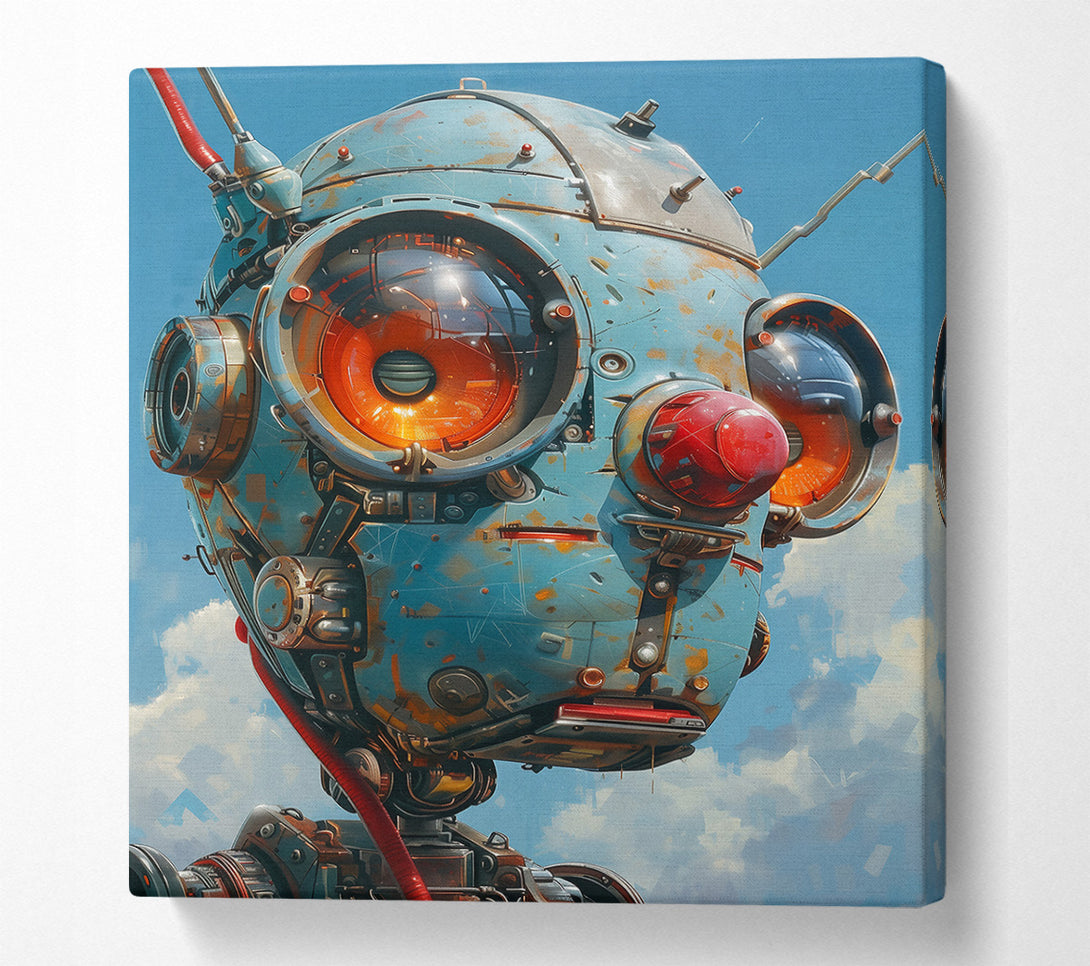  A Canvas Print of Azure Rusty Bot Canvas Wall Art