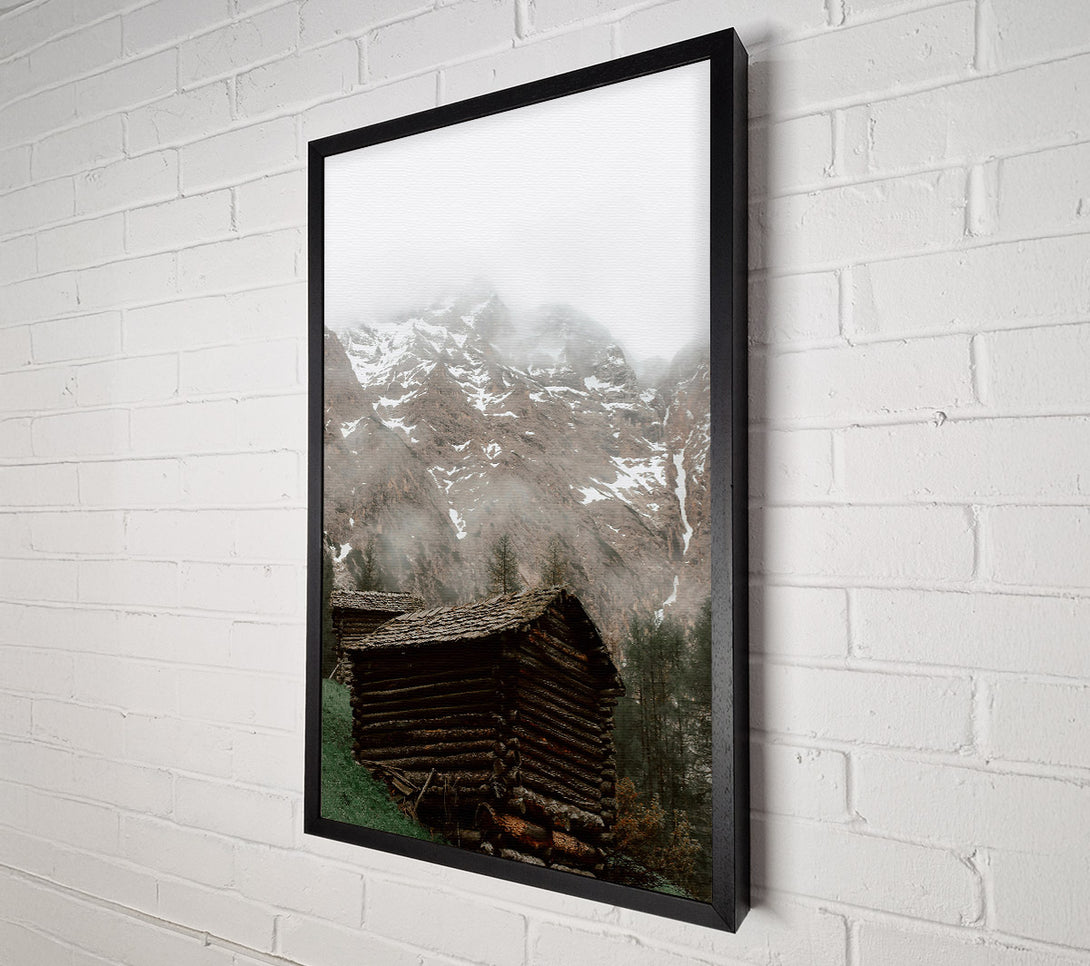  A Canvas Print of Brown Cabin In The Mist Canvas Art