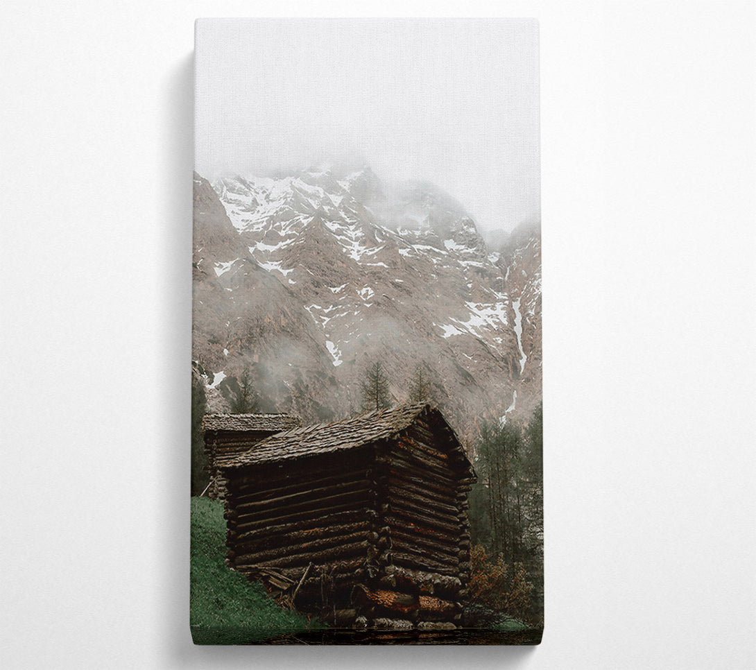  A Canvas Print of Brown Cabin In The Mist Canvas Art