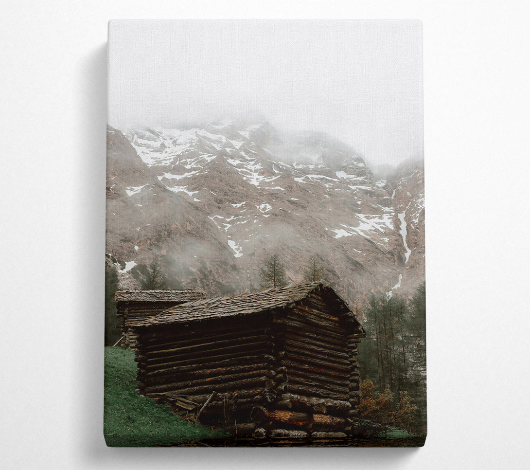  A Canvas Print of Brown Cabin In The Mist Canvas Art