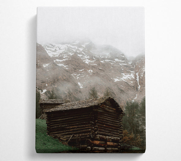  A Canvas Print of Brown Cabin In The Mist Canvas Art