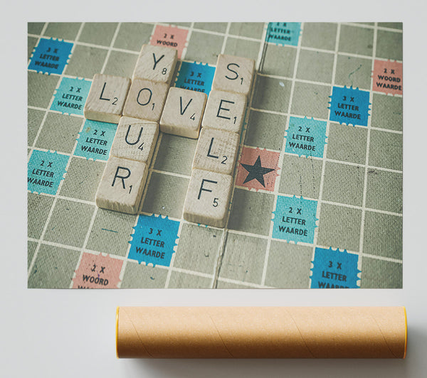 Blue Tile Love Giclee Print
