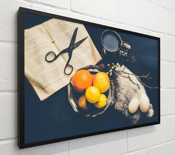 Blue Citrus Still Life
